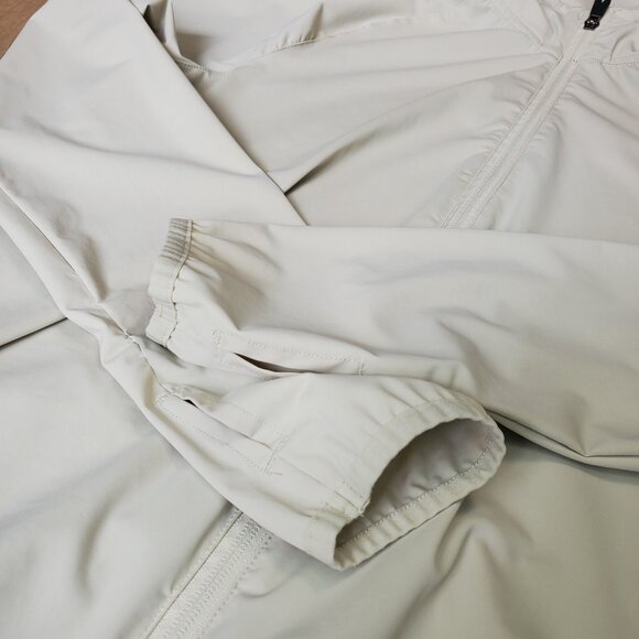Spyder Windbreaker Jacket Mens Medium Beige Hoodie Full Zip Golf Hiking Outdoor - Picture 6 of 14